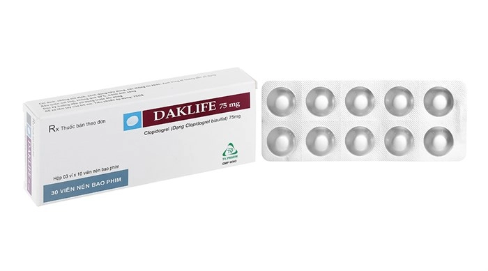 Thuốc ức chế kết tập tiểu cầu DAKLIFE 75mg hộp 3 vỉ x 10 viên