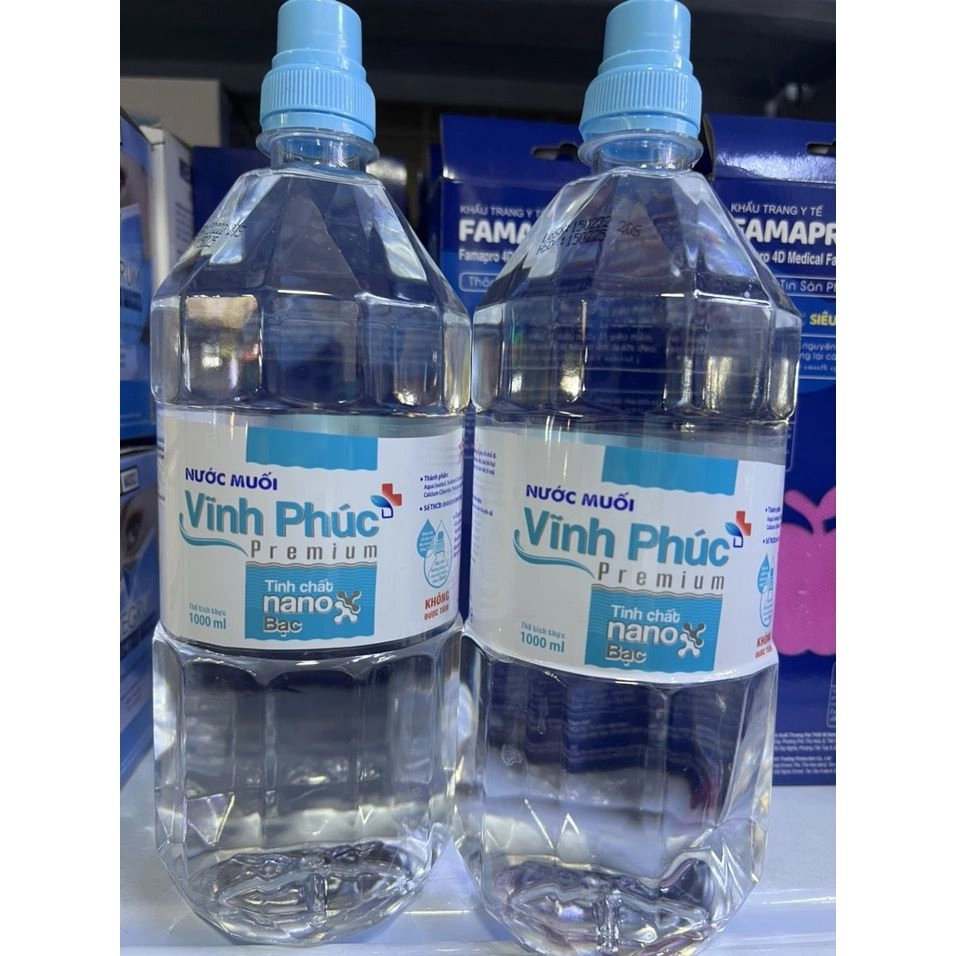 Nước muối Nano Bạc Vĩnh Phúc Premium chai 1000ml