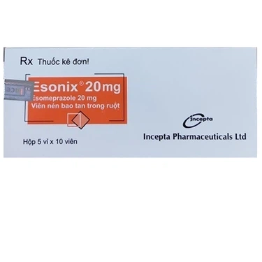 Điều trị trào ngược thực quản Esonix 20mg Incepta hộp 5 vỉ x 10 viên