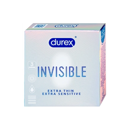 Bao cao su Durex INVISIBLE EXTRA SENSITIVE hộp 3 cái