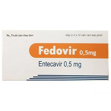 Thuốc điều trị nhiễm virus viêm gan B mãn tính Fedovir 0.5mg hộp 3 vỉ x 10 viên