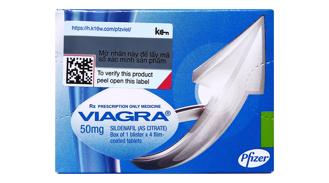 Thuốc điều trị rối loạn cương dương VIAGRA 50mg hộp 1 vỉ x 4 viên