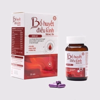 Hỗ trợ cải thiện và giảm nguy cơ rối loạn kinh nguyệt Bổ Huyết Điều Kinh Trung Tín hộp 1 lọ 30 viên