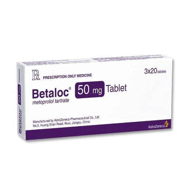 Thuốc tim mạch Betaloc 50mg hộp 60 viên