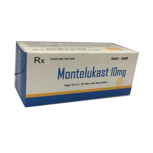 Thuốc trị hen phế quản Montelukast 10mg TW2 hộp 10 vỉ x 10 viên