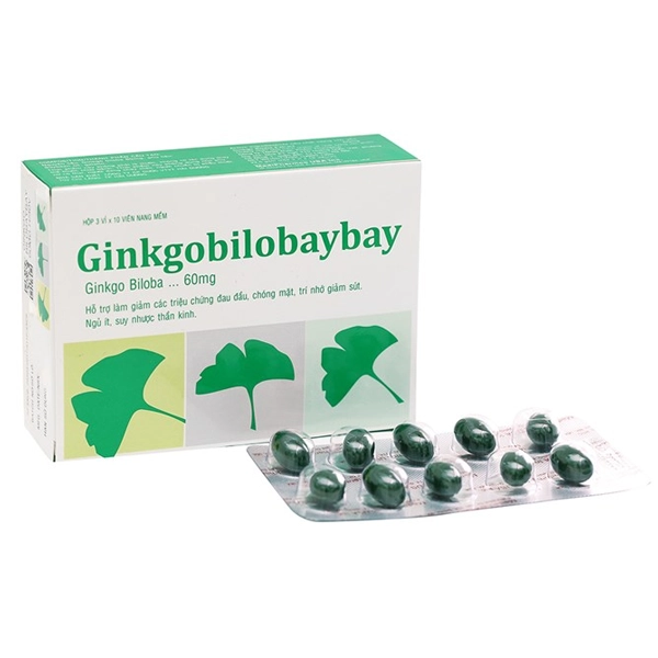 Thực phẩm bảo vệ sức khoẻ Ginkgobilobaybay 60mg hộp 3 vỉ x 10 viên
