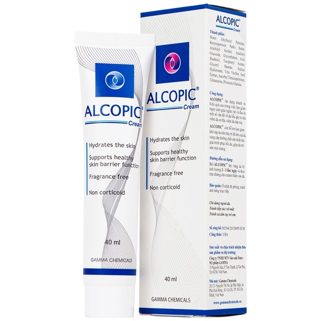 Kem giảm ngứa, rát, đau do viêm da cơ địa, viêm da tiếp xúc Alcopic Gamma hộp 1 tuýp 40ml