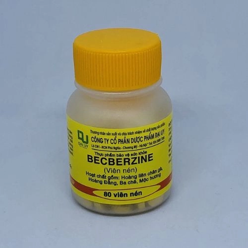 Viên uống hỗ trợ tiêu chảy BECBERZINE (Đại Uy) lọ 80 viên nén
