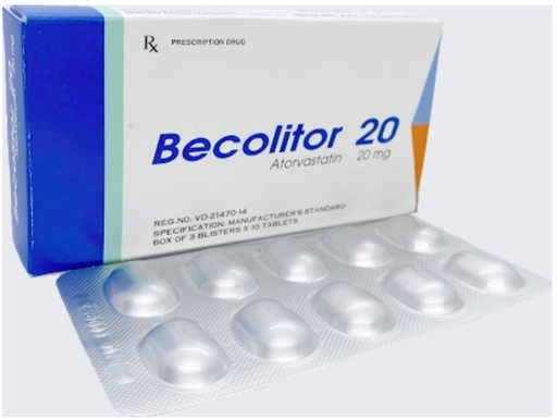 Thuốc hạ mỡ máu Becolitor 20 hộp 30 viên