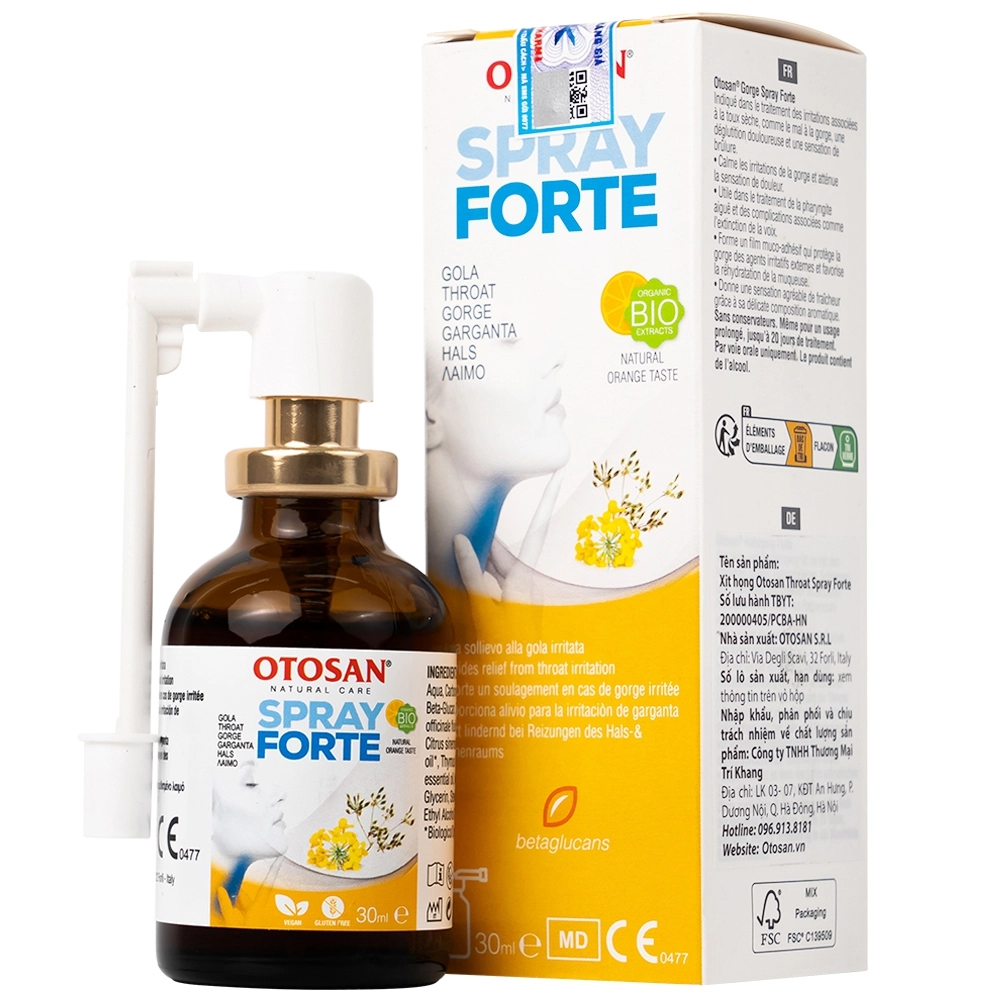 Xịt họng Otosan Spray Forte hộp 1 chai 30ml