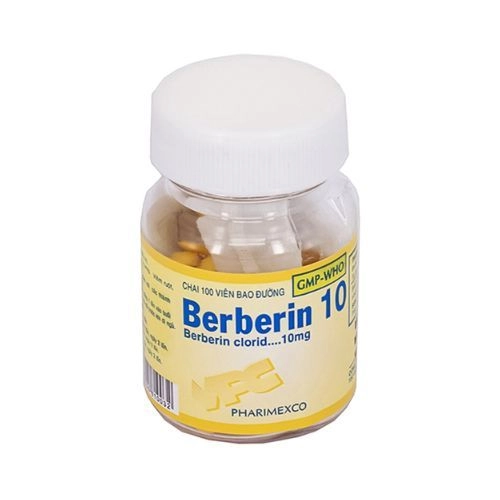 Thuốc điều trị tiêu chảy Berberin 10mg (Pharimexco) lọ 100 viên