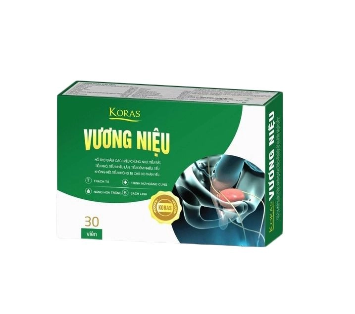 Viên uống hỗ trợ tiểu khó, tiểu nhiều lần, tiểu rắt, tiểu đêm nhiều KORAS Vương Niệu hộp 3 vỉ x 10 viên