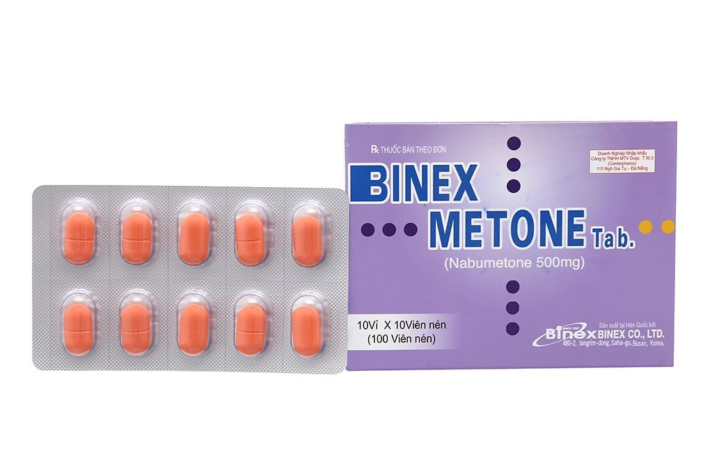 Thuốc trị viêm xương khớp Binex Metone hộp 10 vỉ x 10 viên nén