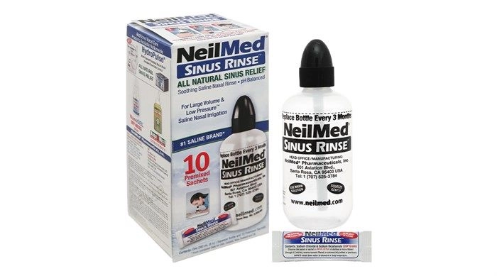 Bộ dụng cụ rửa mũi người lớn Neilmed Sinus Rinse hộp 1 bình 240ml + 10 gói hỗn hợp