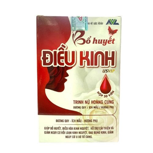 Hỗ trợ điều hòa kinh nguyệt Bổ Huyết Điều Kinh Usvip hộp 1 lọ 30 viên
