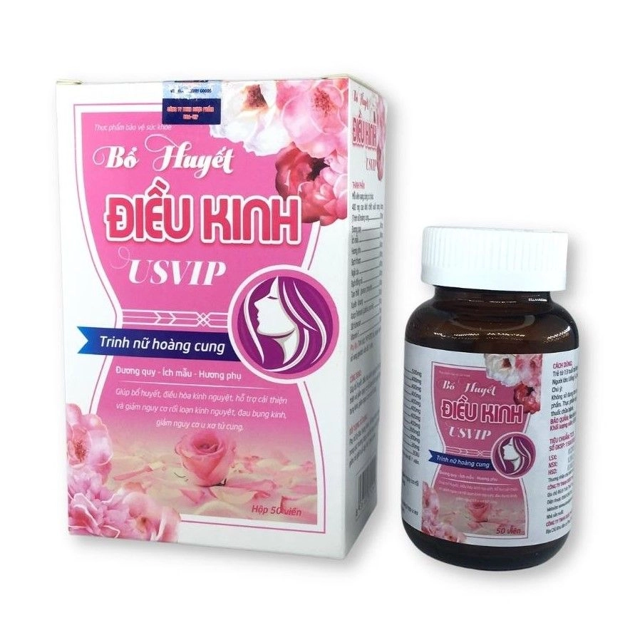 Hỗ trợ điều hòa kinh nguyệt Bổ Huyết Điều Kinh USVIP hộp 1 lọ 50 viên