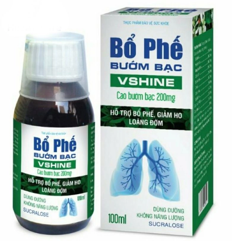 Hỗ trợ bổ phế, giảm ho loãng đờm Bổ Phế Bướm Bạc Vshine hộp 1 chai 100ml