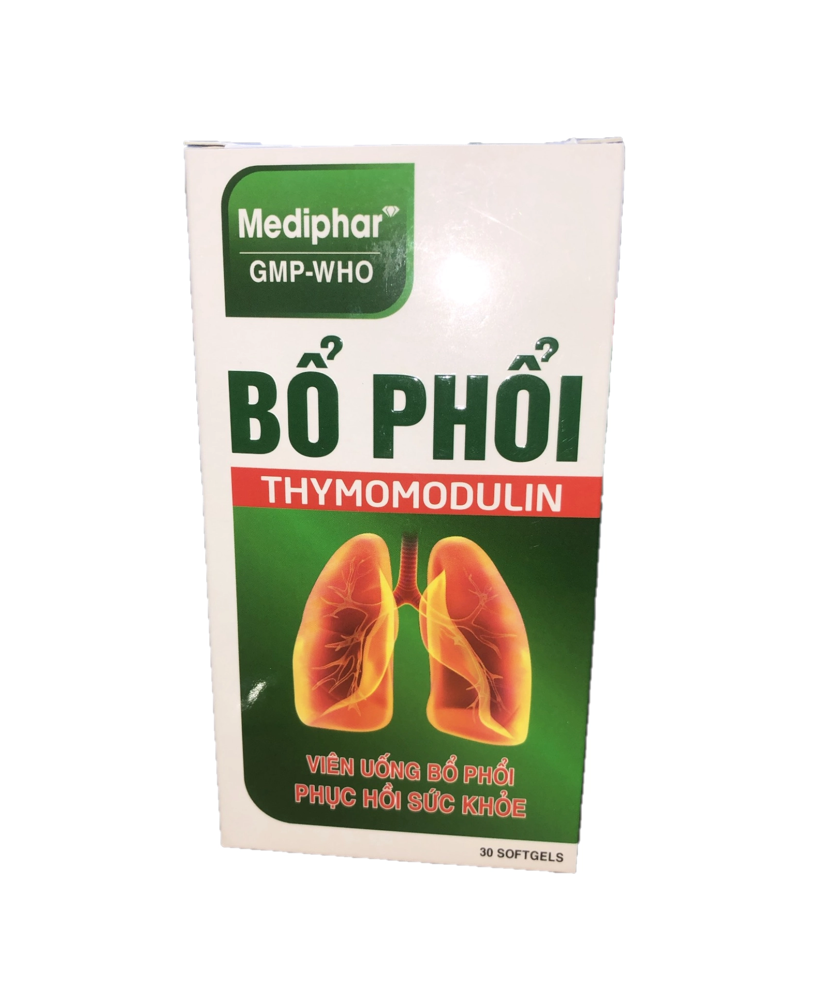 Thực phẩm bảo vệ sức khỏe Bổ Phổi Thymomodulin Mediphar hộp 1 lọ 30 viên