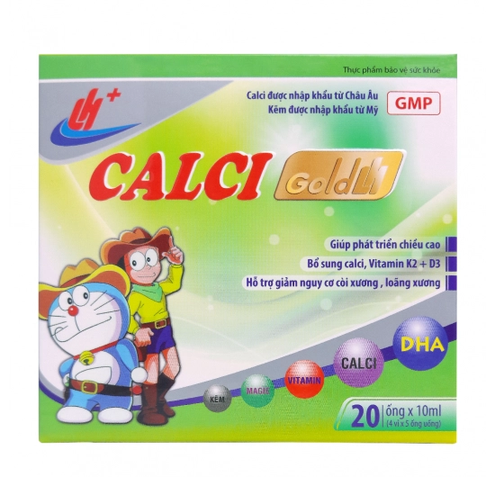 Dung Dịch Uống Bổ Sung Canxi+D3 Calci Gold LH hộp 4 vỉ x 5 ống