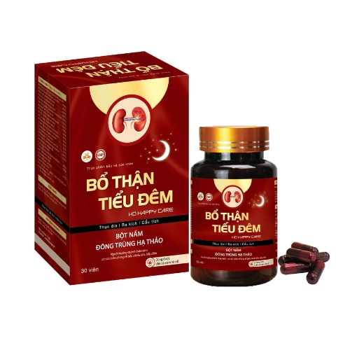 Hỗ trợ giảm triệu chứng đi tiểu nhiều lần Bổ Thận Tiểu Đêm HD Happy Pharma hộp 1 lọ 30 viên