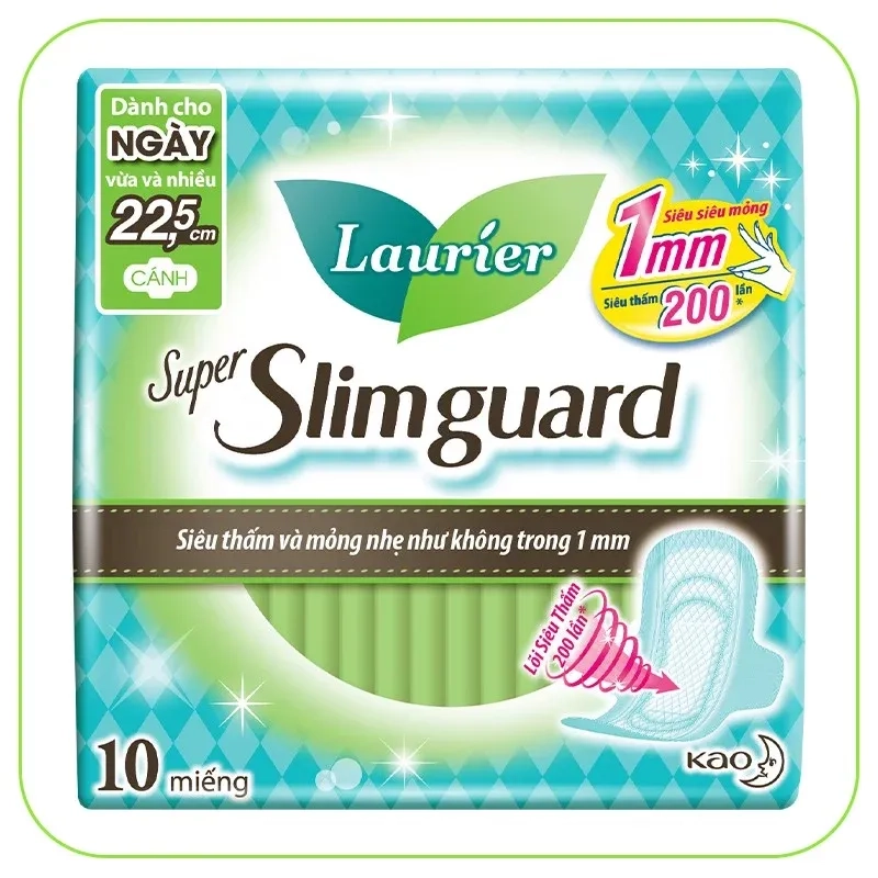 Băng vệ sinh siêu mỏng Laurier Super Slimguard gói 10 miếng 22,5cm