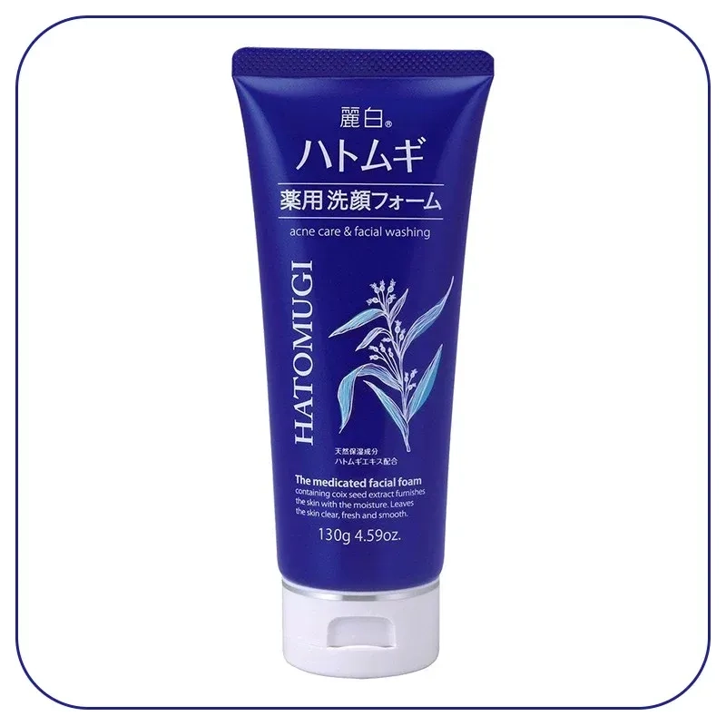 Sữa rửa mặt ý dĩ ngăn ngừa mụn và sáng da Hatomugi Acne Care & Facial Washing tuýp 130g