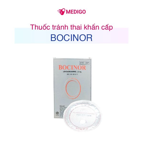 Thuốc tránh thai khẩn cấp 72h Bocinor (hộp xám, NPP: Rostex Pharma USA) hộp 1 vỉ x 1 viên nén
