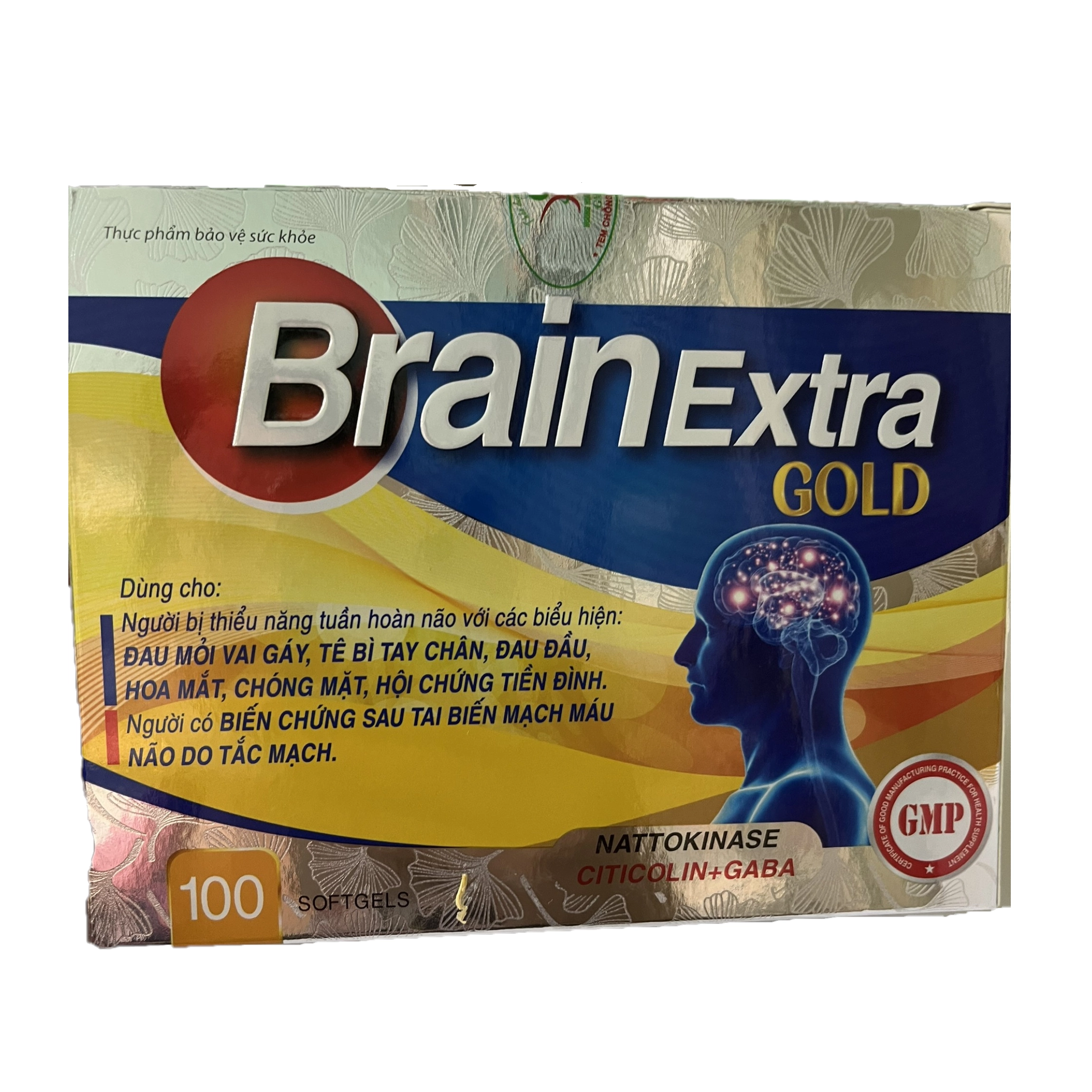Hỗ trợ thiểu năng tuần hoàn não Brain Extra GOLD hộp 10 vỉ x 10 viên