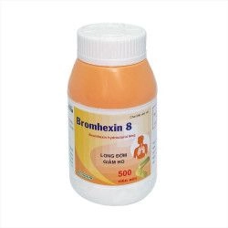 Thuốc giảm ho long đờm Bromhexin 8 Vacopharm chai 500 viên nén 2 lớp