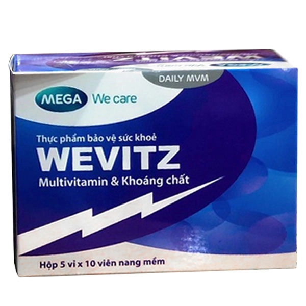 Bổ sung các vitamin và khoáng chất thiết yếu WEVITZ hộp 5 vỉ x 10 viên