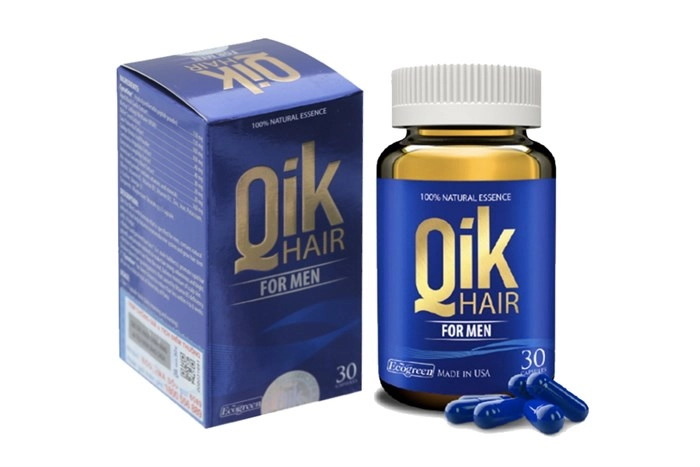 Viên uống kích thích mọc tóc cho nam Qik Hair For Men lọ 30 viên