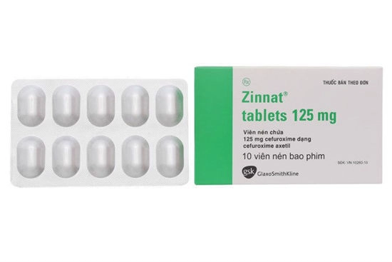 Thuốc kháng sinh Zinnat tablets 125mg hộp 10 viên
