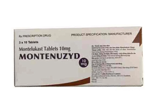 Thuốc điều trị hen phế quản MONTENUZYD 10mg hộp 3 vỉ x 10 viên nén