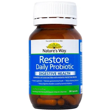 Giúp bổ sung vi khuẩn có lợi hỗ trợ duy trì sức khỏe đường tiêu hóa Restore Daily Probiotic hộp 28 viên