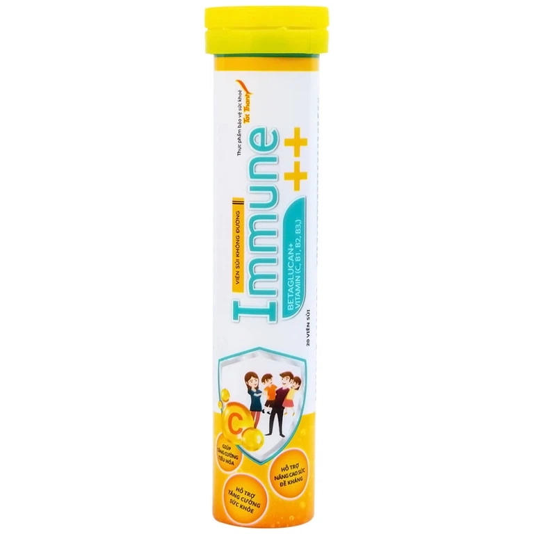 Viên sủi không đường Immune++ Tất Thành tuýp 20 viên