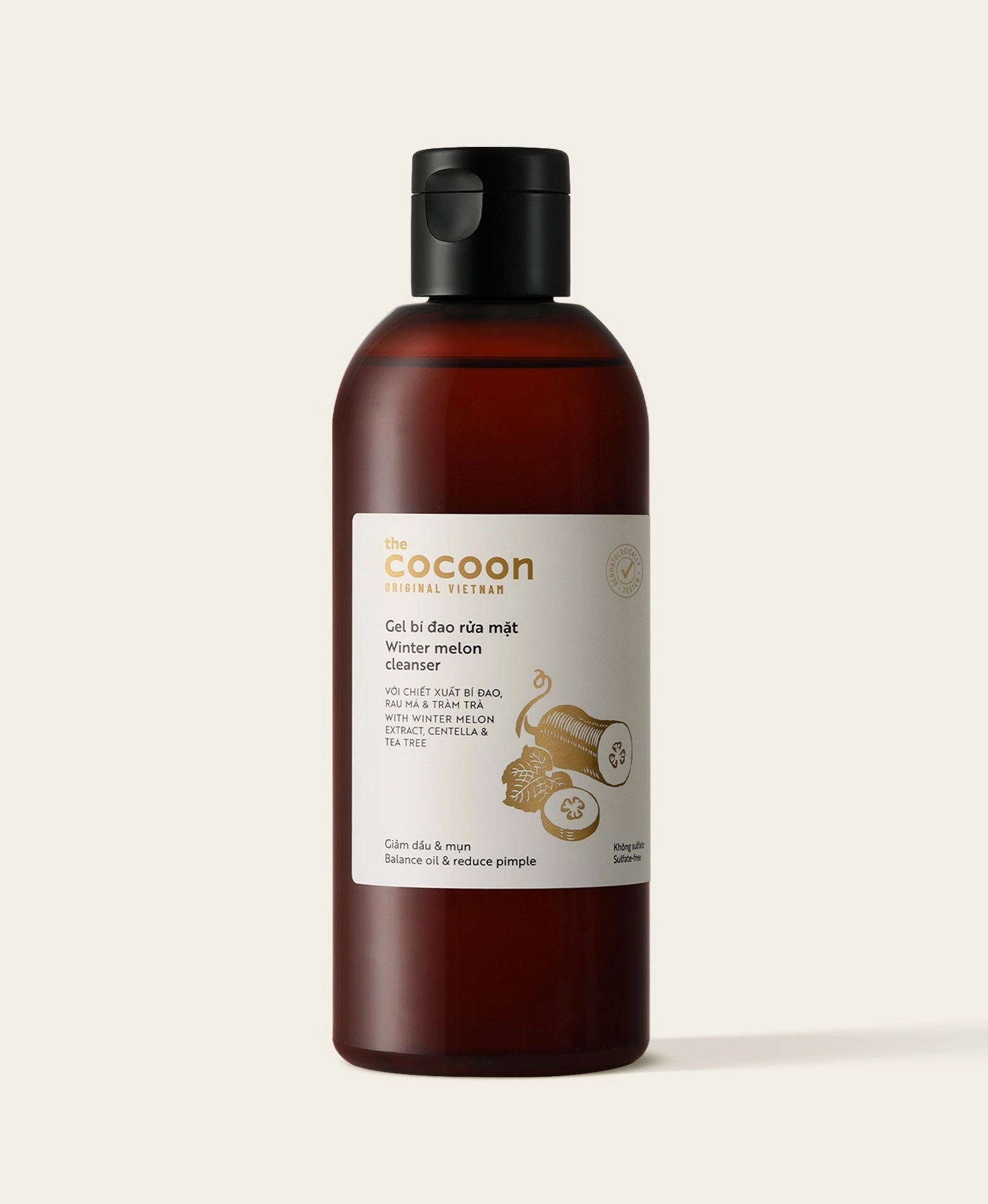Gel bí đao rửa mặt The Cocoon Original Vietnam Winter Melon Cleanser chai 310ml