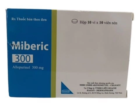 Thuốc điều trị bệnh Gout, cơn kịch phát cấp tính Miberic 300 hộp 10 vỉ x 10 viên nén