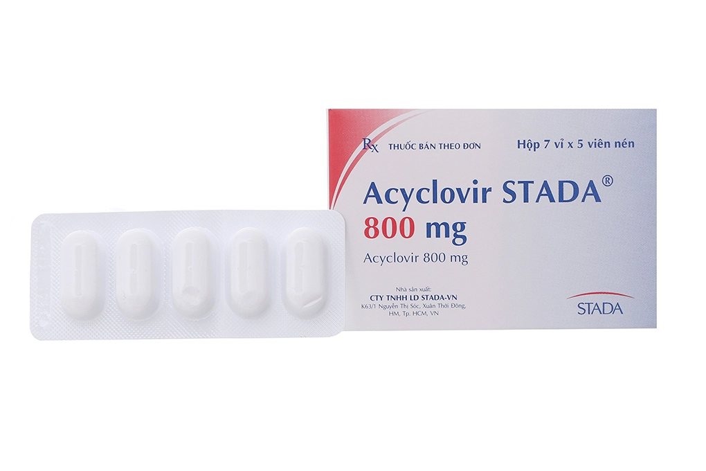 Thuốc kháng virus Acyclovir stada 800mg hộp 35 viên