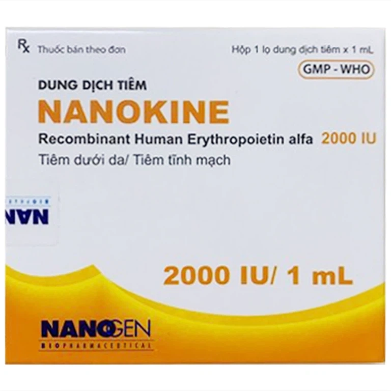 Điều trị thiếu máu Nanokine 2000IU/ml Nanogen hộp 1 lọ x 1 ml