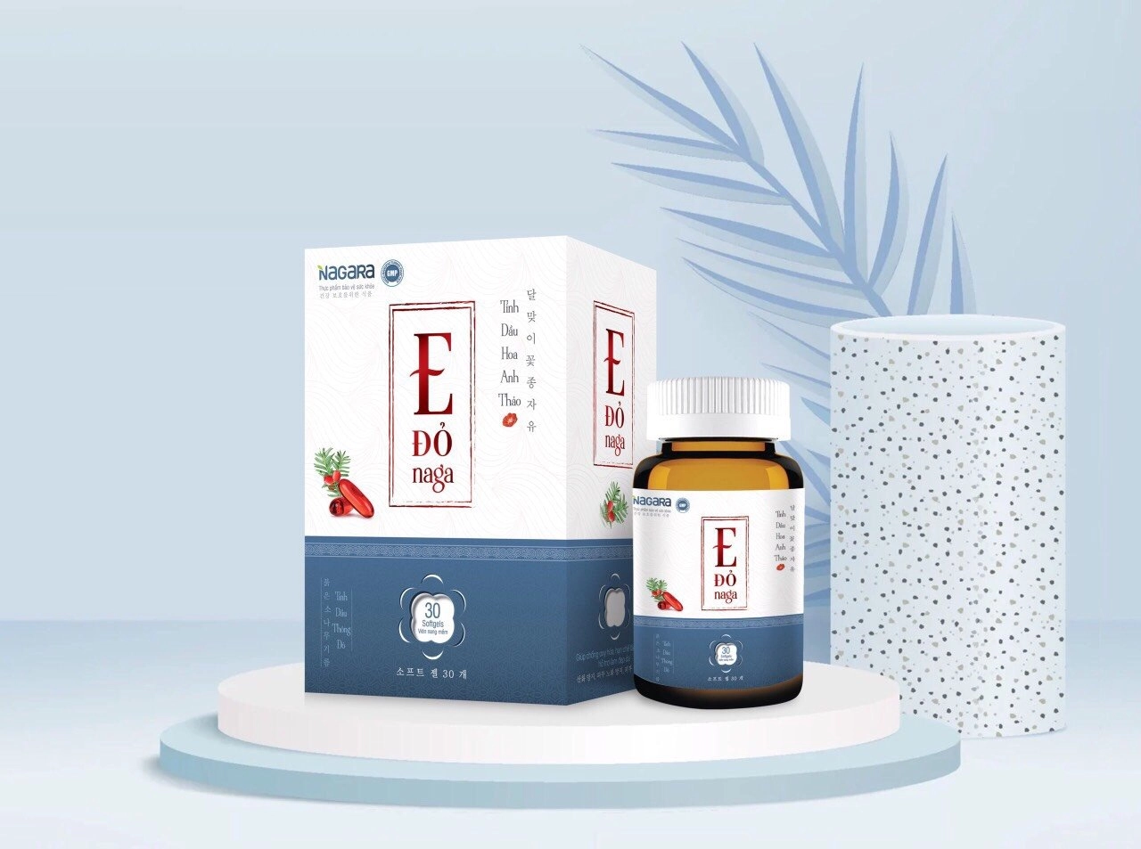 Viên uống bổ sung vitamin E Đỏ Naga hộp 1 lọ 30 viên