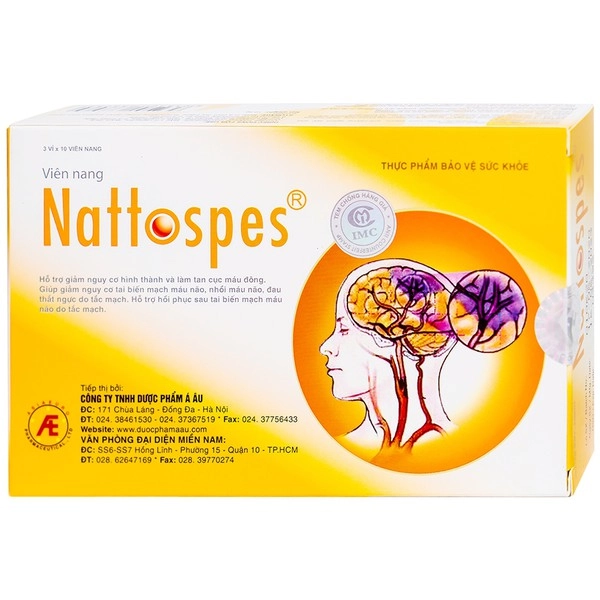 Viên nang tăng cường sức khỏe tuần hoàn Nattospes hộp 30 viên