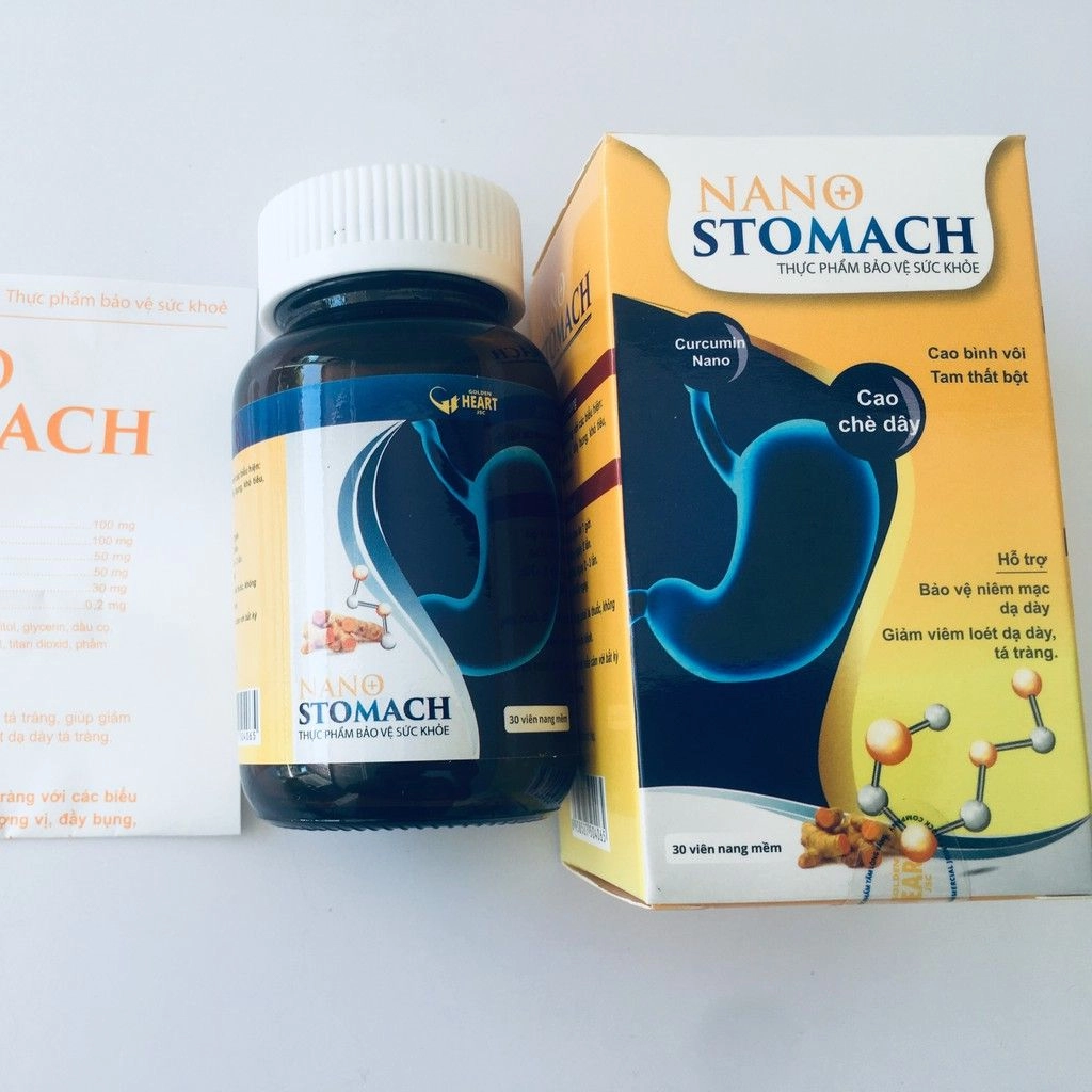 Hỗ trợ bảo vệ niêm mạc dạ dày, giảm loét dạ dày, tá tràng Nano Stomach hộp 30 viên