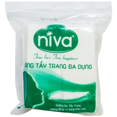 Mềm mại, không xổ lông, an toàn cho làn da bông tẩy trang đa dụng Niva túi 100 miếng