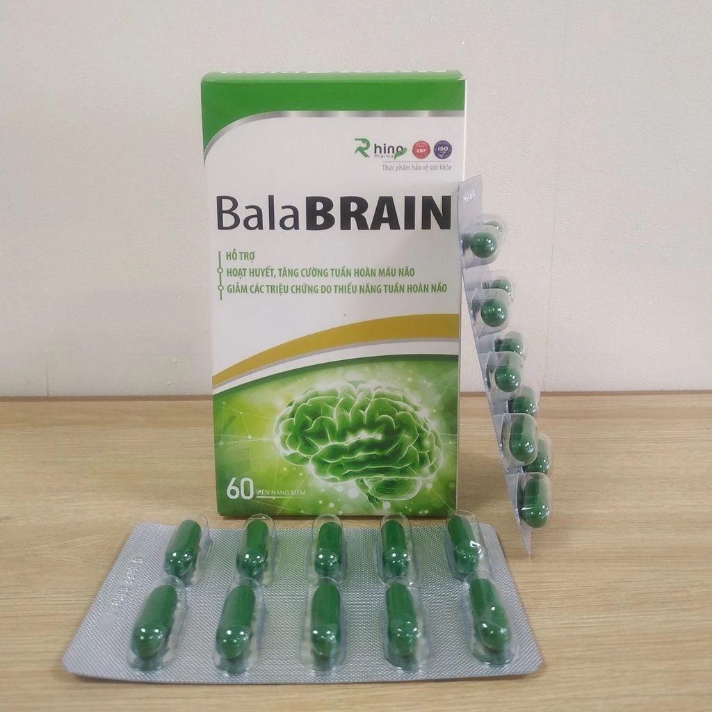 Hỗ trợ hoạt huyết Bala BRAIN hộp 6 vỉ x 10 viên nang mềm