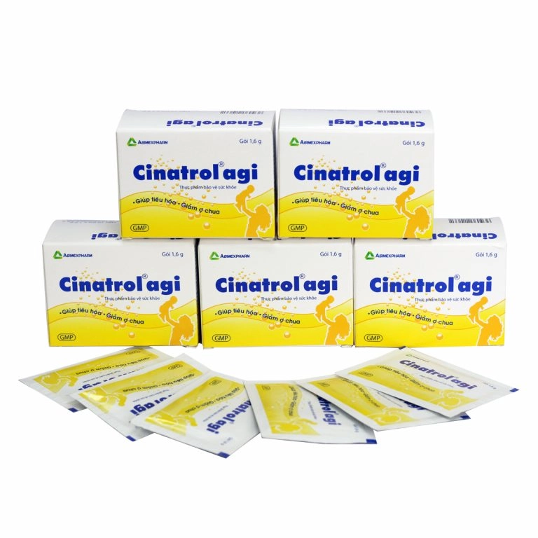 Cốm hỗ trợ tiêu hoá, giảm triệu chứng ợ hơi, ợ chua, đầy bụng Cinatrol agi hộp 30 gói x 1,6g
