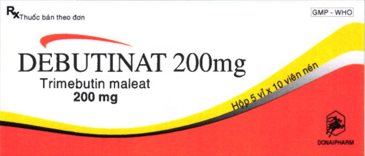 Thuốc trị đau do co thắt đường tiêu hóa Debutinat 200mg hộp 5 vỉ x 10 viên