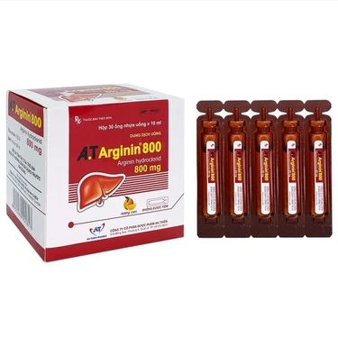 Dung dịch uống điều trị duy trì tăng amoniac máu A.T Arginin 800 An Thiên hộp 6 vỉ x 5 ống