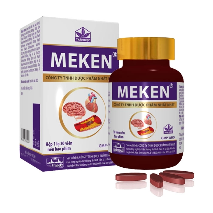 Thuốc hỗ trợ điều trị tai biến mạch máu não Meken  hộp 1 lọ 30 viên