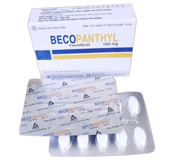 Thuốc hạ mỡ máu BECOPANTHYL 160mg hộp 3 vỉ x 10 viên nén bao phim