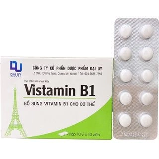 Viên uống bổ sung Vistamin B1 (Đại Uy) hộp 10 vỉ x 10 viên